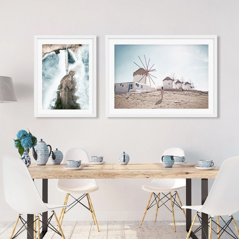 Luftaufnahme Brücke Landschaft - Leinwand Wandkunst Gemälde