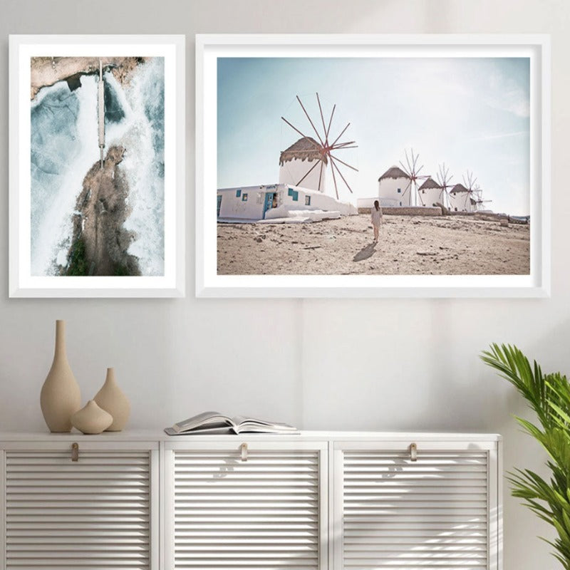 Luftaufnahme Brücke Landschaft - Leinwand Wandkunst Gemälde