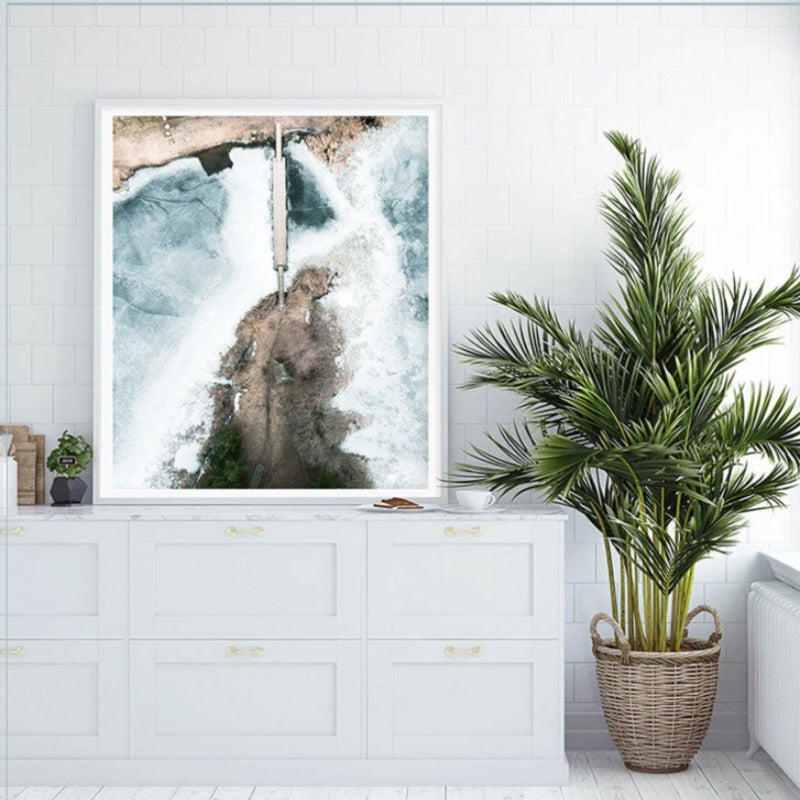 Luftaufnahme Brücke Landschaft - Leinwand Wandkunst Gemälde