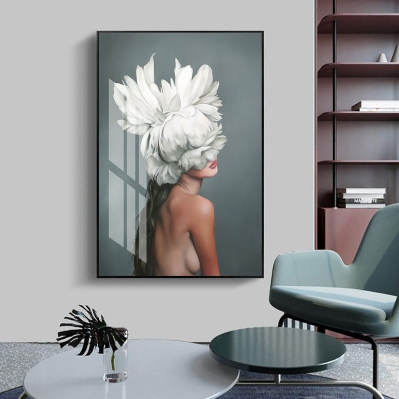 Floral Girl Wandkunst Bilder Schönheit - Leinwand Wandkunst Malerei