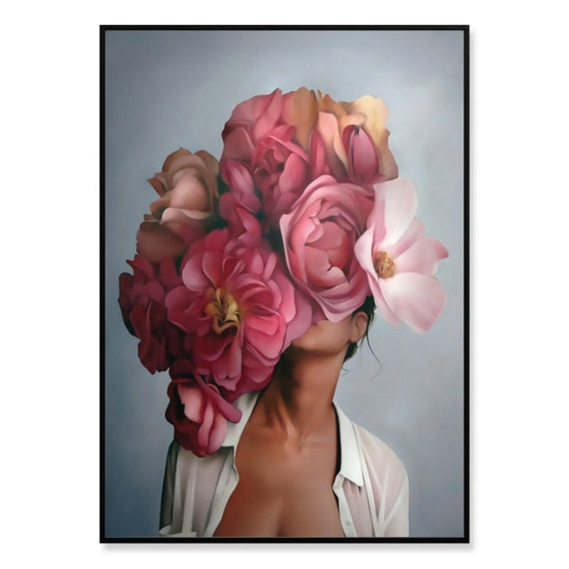 Floral Girl Wandkunst Bilder Schönheit - Leinwand Wandkunst Malerei