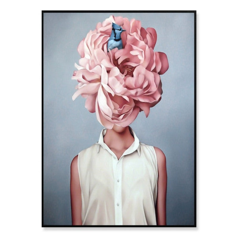 Floral Girl Wandkunst Bilder Schönheit - Leinwand Wandkunst Malerei
