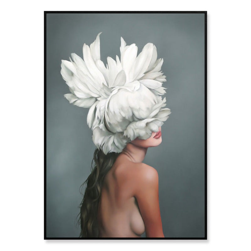 Floral Girl Wandkunst Bilder Schönheit - Leinwand Wandkunst Malerei