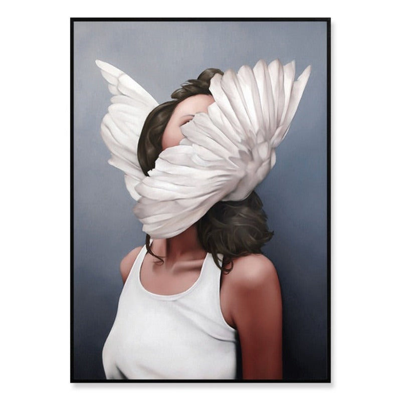 Floral Girl Wandkunst Bilder Schönheit - Leinwand Wandkunst Malerei