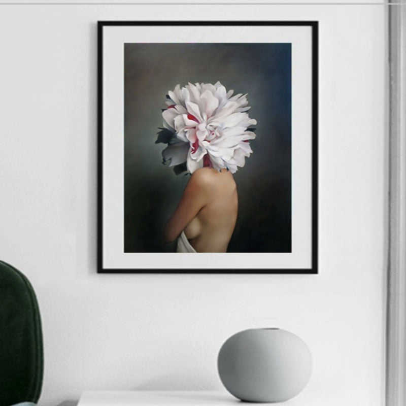 Floral Girl Wandkunst Bilder Schönheit - Leinwand Wandkunst Malerei