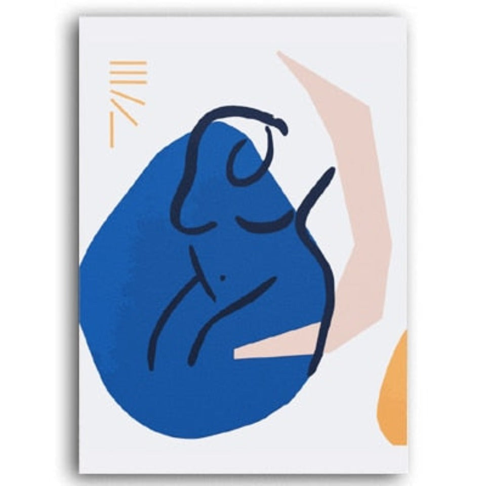 Skandinavische abstrakte Figurenlinien-Poster - Leinwandbild