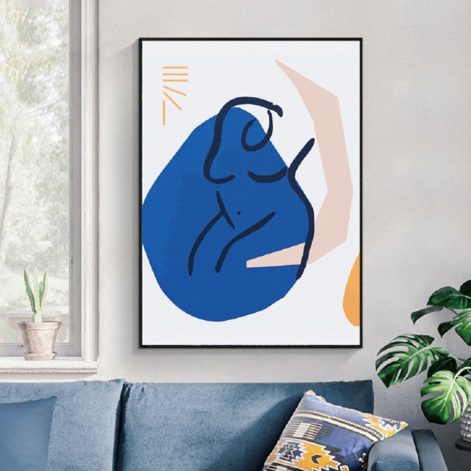 Skandinavische abstrakte Figurenlinien-Poster - Leinwandbild