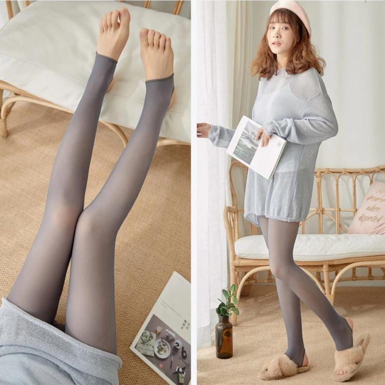 Fake Translucent Warm Fleece Strumpfhosen | Brehn