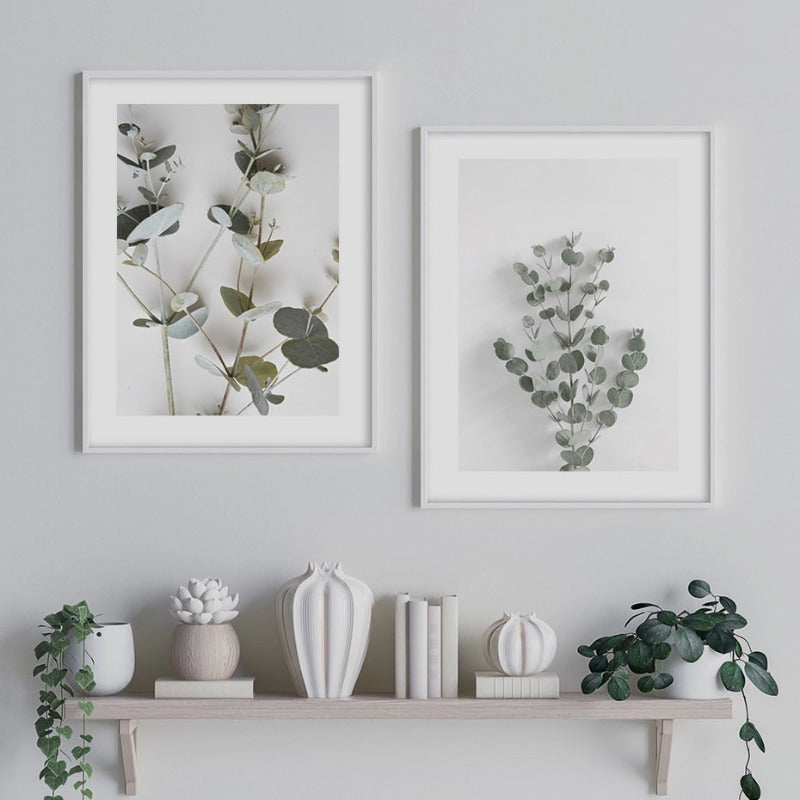 Botanische Eukalyptusblätter - Leinwand Wandkunst Malerei