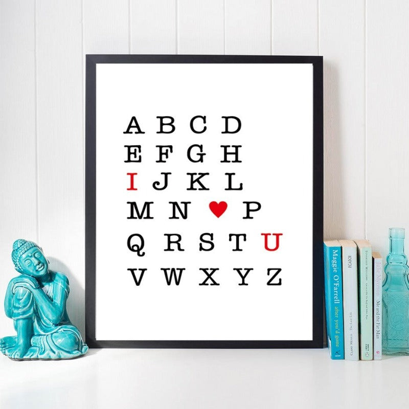 Ich liebe dich ABC Alphabet Kinderzimmer Dekor Wandkunst DIY - Leinwand Wandkunst Malerei