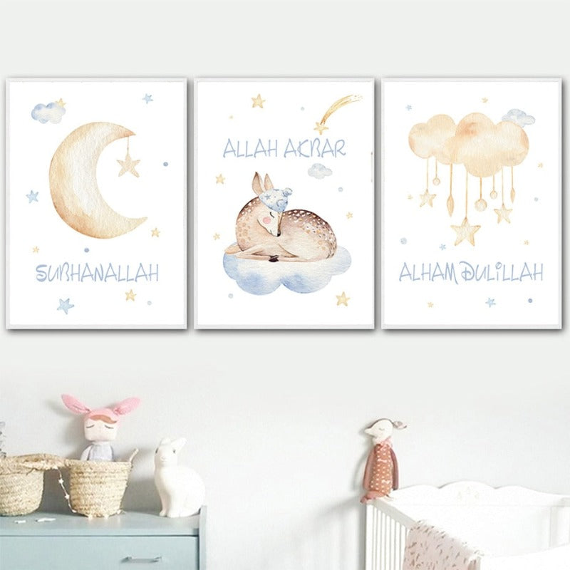 Niedliche islamische Bilder fürs Kinderzimmer – Leinwandbild