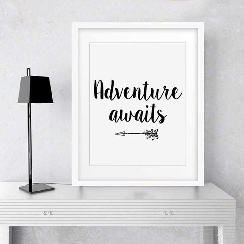 Adventure Awaits Pfeil - Leinwand Wandkunst Gemälde