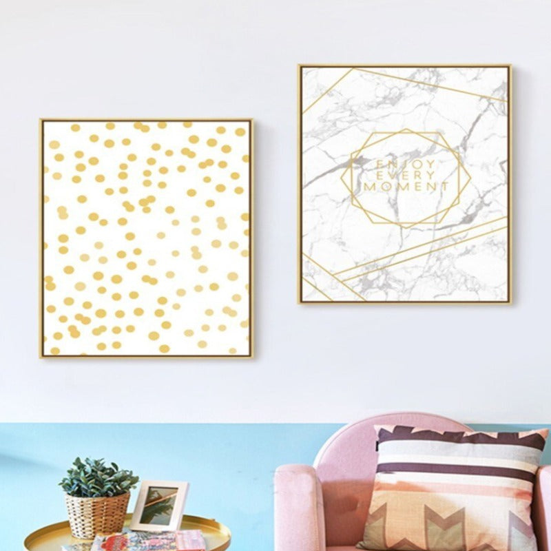 Geometrische Blätter Ananas - Leinwand Wandkunst Malerei
