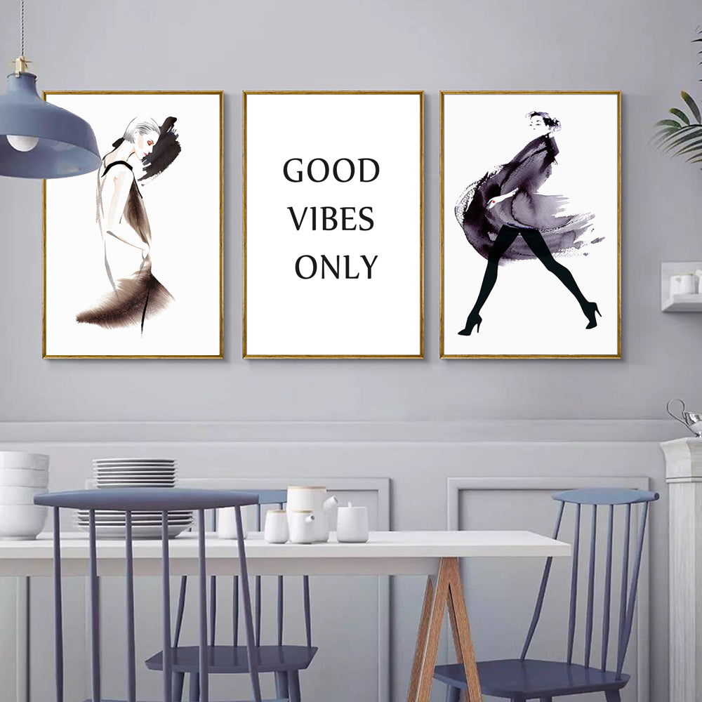 Zitat „Nur positive Vibes“ – Leinwandbild