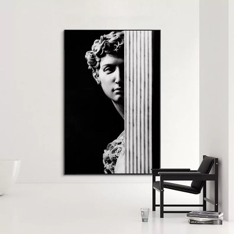 Vintage-David-Figur-Skulptur – Leinwandbild