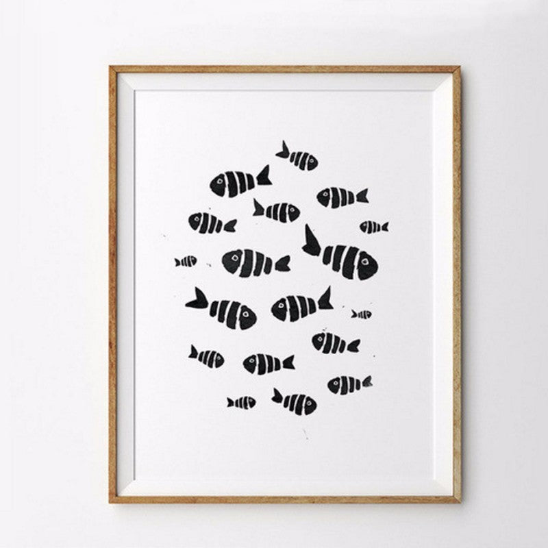 Minimalistische Schwarz-Weiß Inspirierende Buchstaben - Leinwand Wandkunst Gemälde