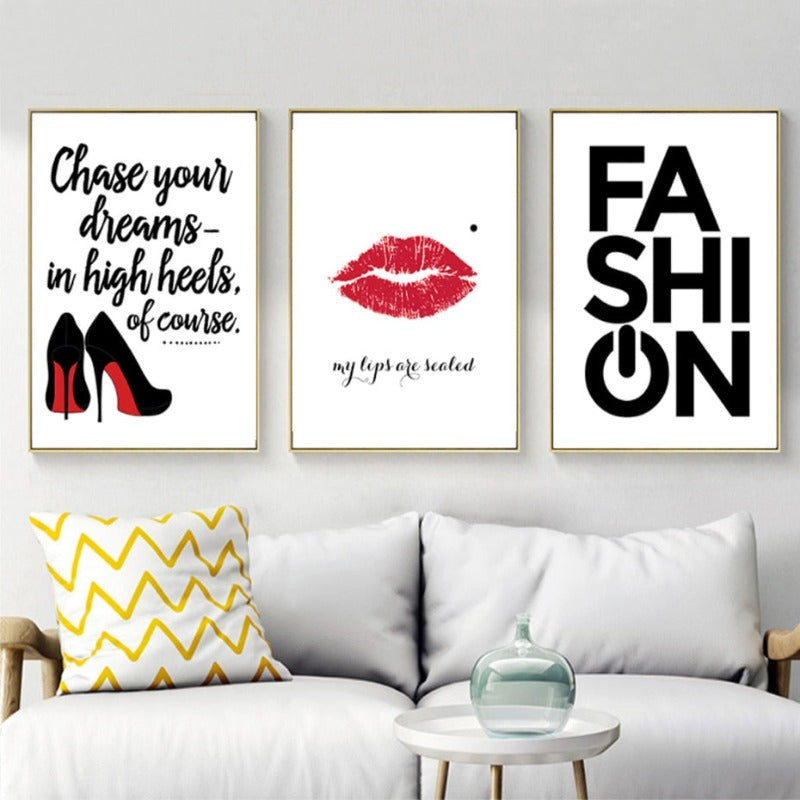 Dream In Heels - Leinwand Wandbild Malerei