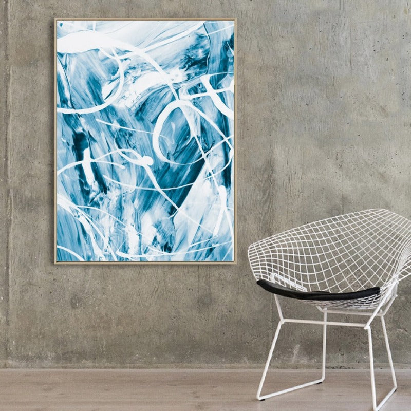 Blaue abstrakte Leinwandgemälde Wand - Leinwand Wandkunstgemälde