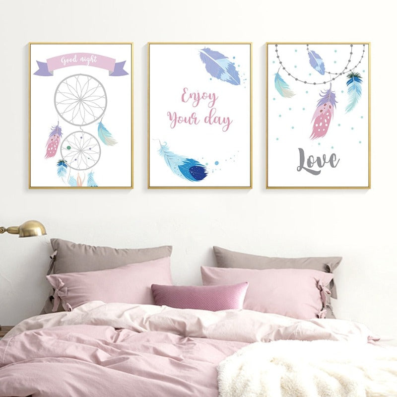 Boho Traumfänger - Leinwand Wandkunst Gemälde