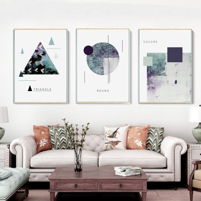Geometrische nordische Formen - Leinwand Wandkunst Malerei