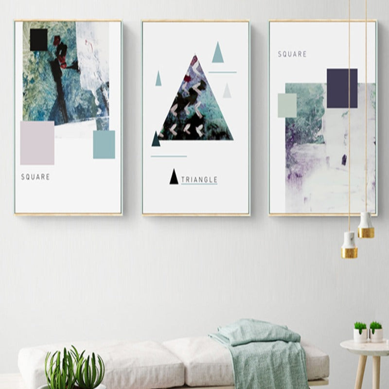 Geometrische nordische Formen - Leinwand Wandkunst Malerei