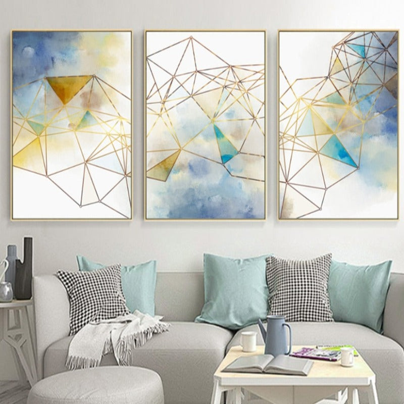 Geometrische Linie - Leinwand Wandkunst Gemälde