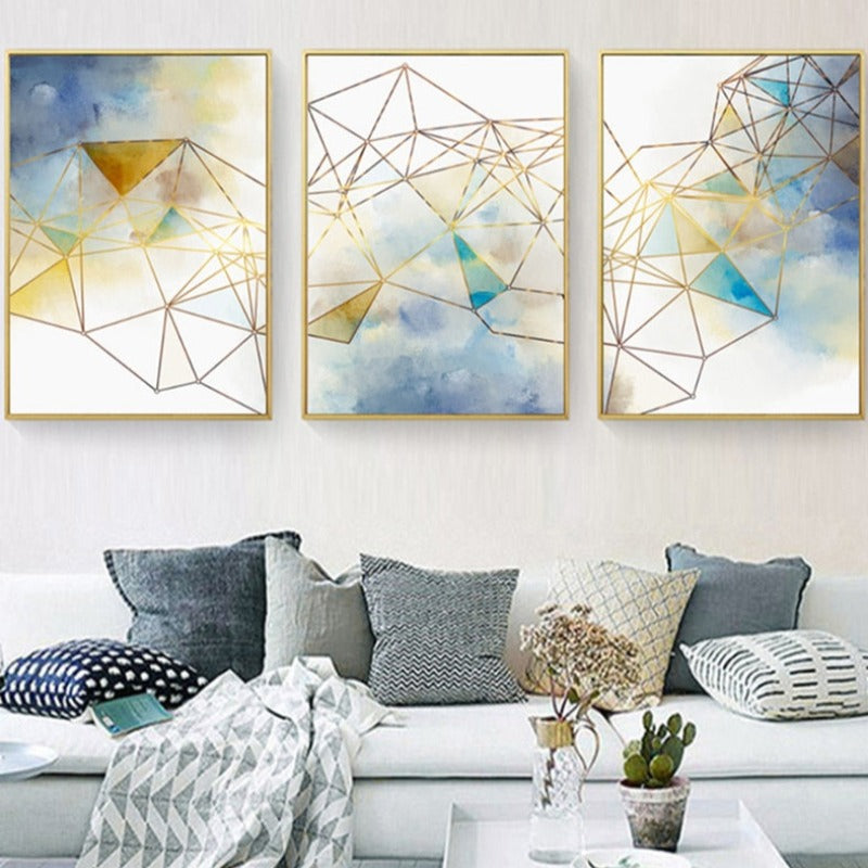 Geometrische Linie - Leinwand Wandkunst Gemälde