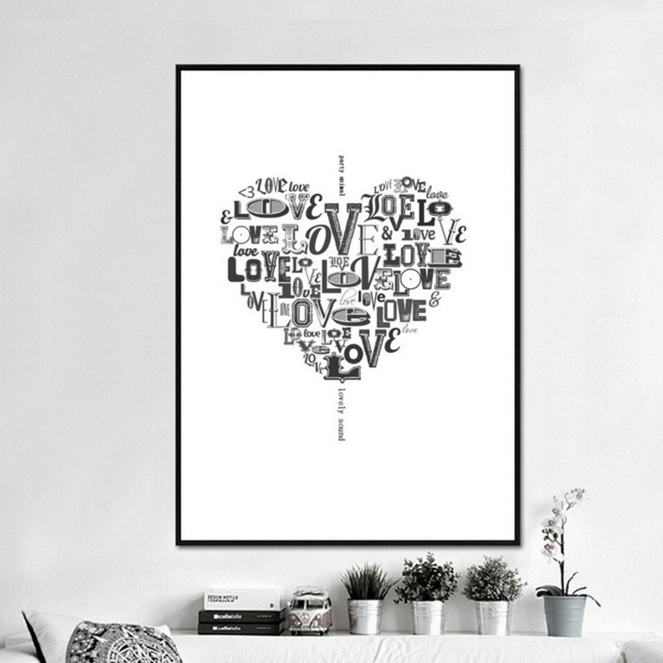 Liebe Herz Wein Drucke Küchenposter - Leinwand Wandkunst Malerei