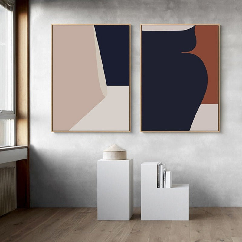 Geometrisches Farbblock - Leinwand Wandkunst Malerei