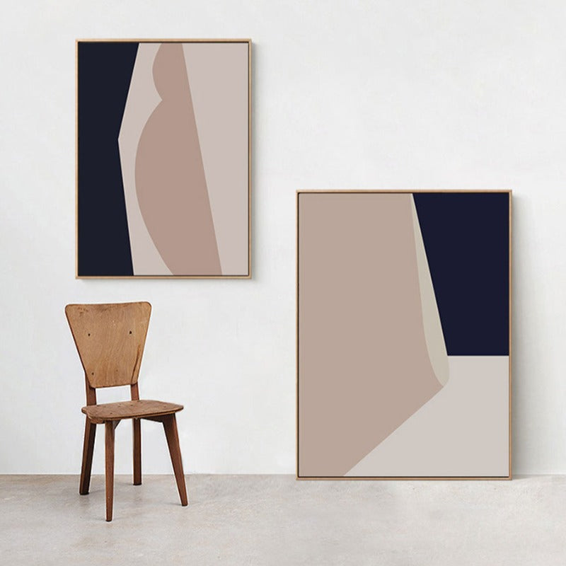 Geometrisches Farbblock - Leinwand Wandkunst Malerei