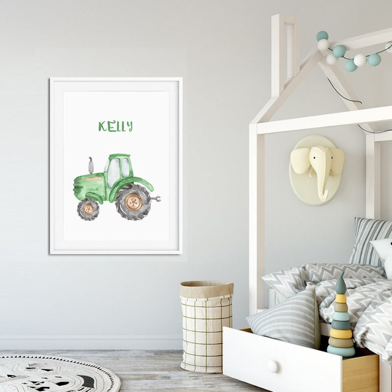 Personalisierter Name Traktor Jungen - Leinwand Wandkunst Malerei