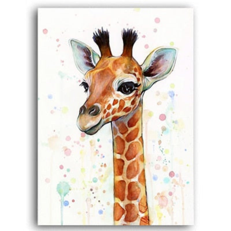 Baby Giraffe - Leinwand Wandkunst Gemälde