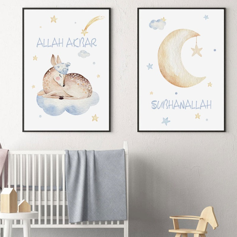 Niedliche islamische Bilder fürs Kinderzimmer – Leinwandbild