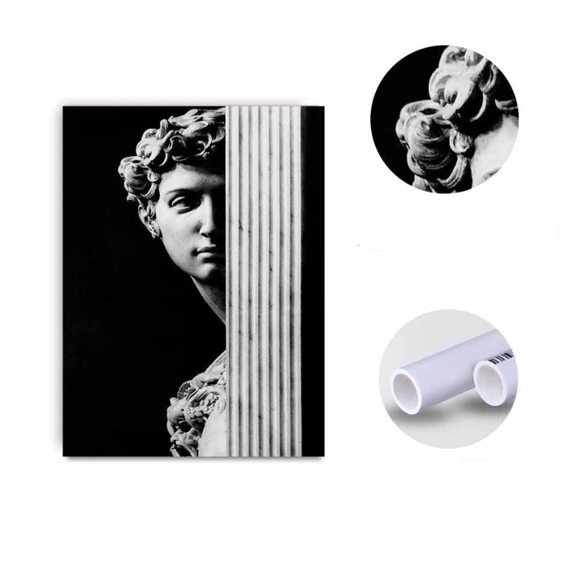 Vintage-David-Figur-Skulptur – Leinwandbild