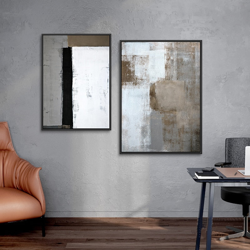 Abstrakte Vintage-Leinwanddrucke aus Europa – Wandkunst auf Leinwand