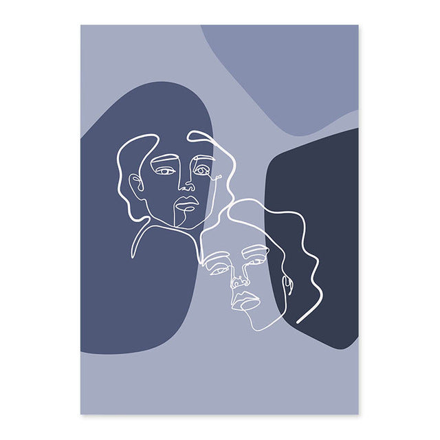 Line Graphic Art - Leinwand Wandkunst Malerei