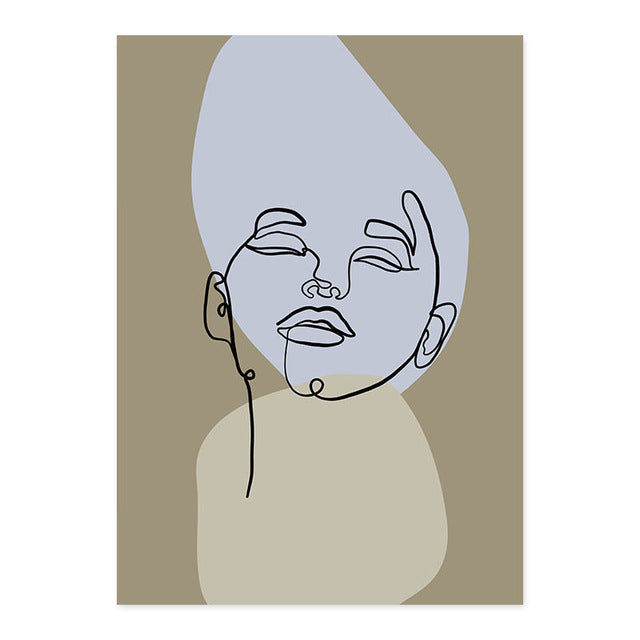 Line Graphic Art - Leinwand Wandkunst Malerei
