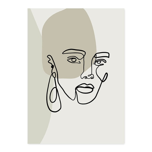 Line Graphic Art - Leinwand Wandkunst Malerei
