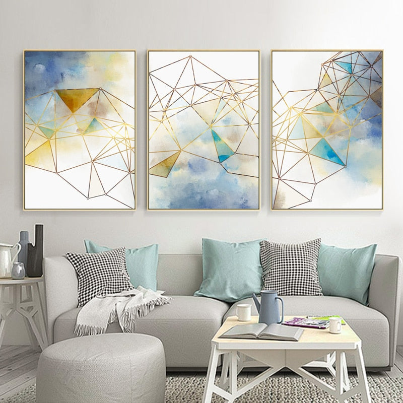 Geometrische Linie - Leinwand Wandkunst Gemälde