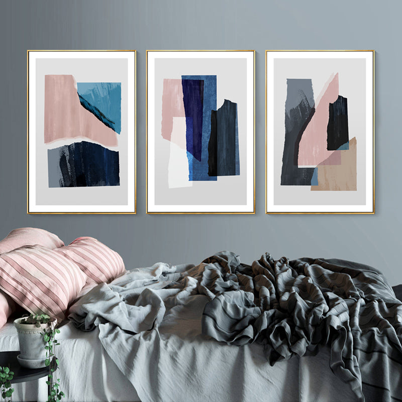 Marmor Blau Pink Drucke - Leinwand Wandkunst Malerei