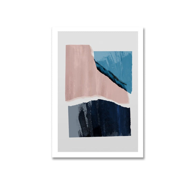 Marmor Blau Pink Drucke - Leinwand Wandkunst Malerei