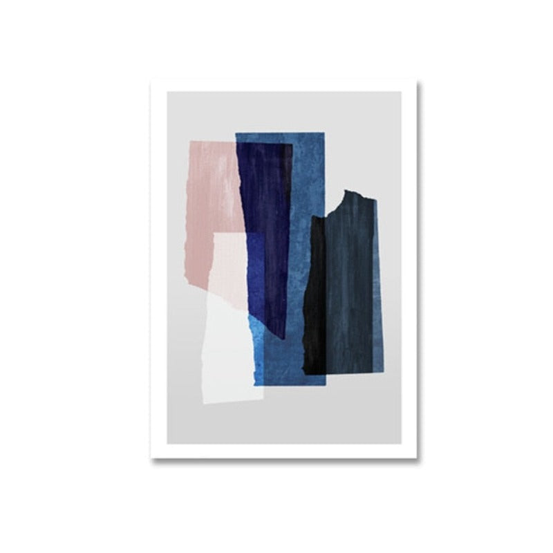 Marmor Blau Pink Drucke - Leinwand Wandkunst Malerei