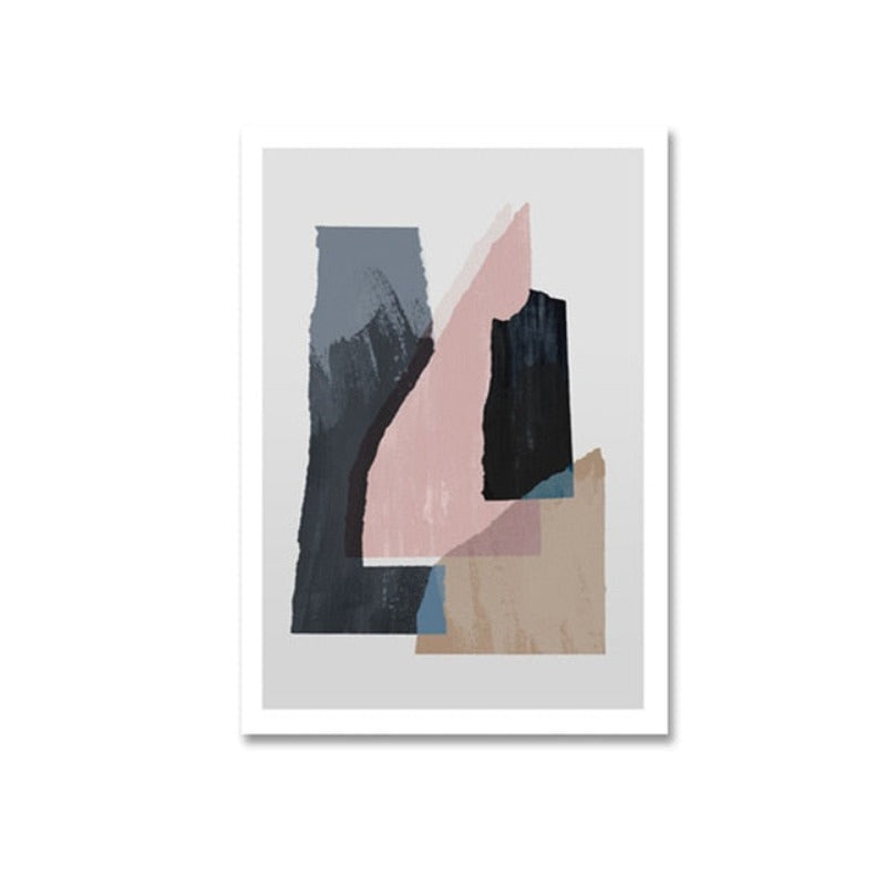 Marmor Blau Pink Drucke - Leinwand Wandkunst Malerei
