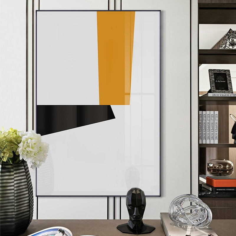 Minimalistische abstrakte Wandkunst Galerie Skandinavien - Leinwand Wandbild Malerei