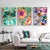 Blau Pink Floral - Leinwand Wandkunst Gemälde