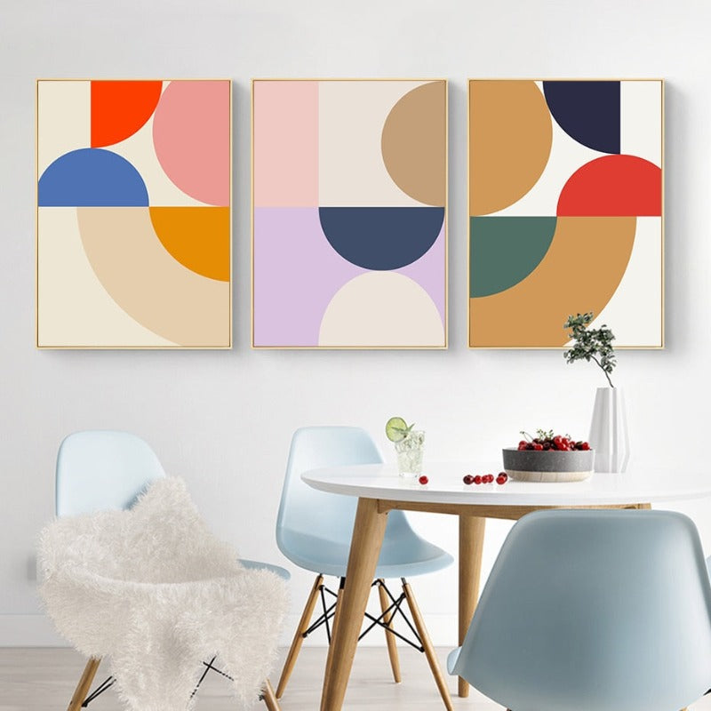 Geometrischer Farbblock-Poster und Drucke - Leinwand Wandkunst Malerei