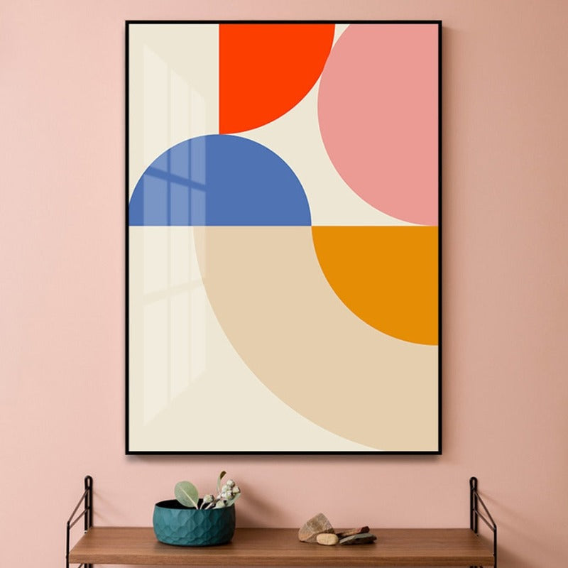 Geometrischer Farbblock-Poster und Drucke - Leinwand Wandkunst Malerei