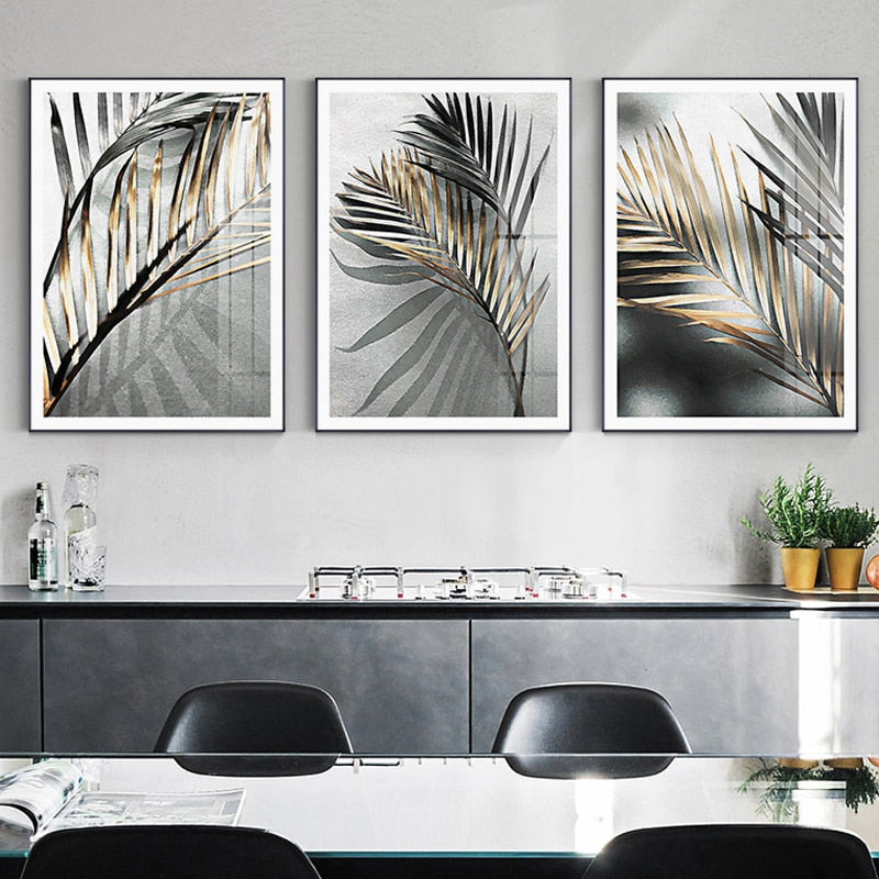 Tiefe Palmblätter - Leinwand Wandkunst Malerei