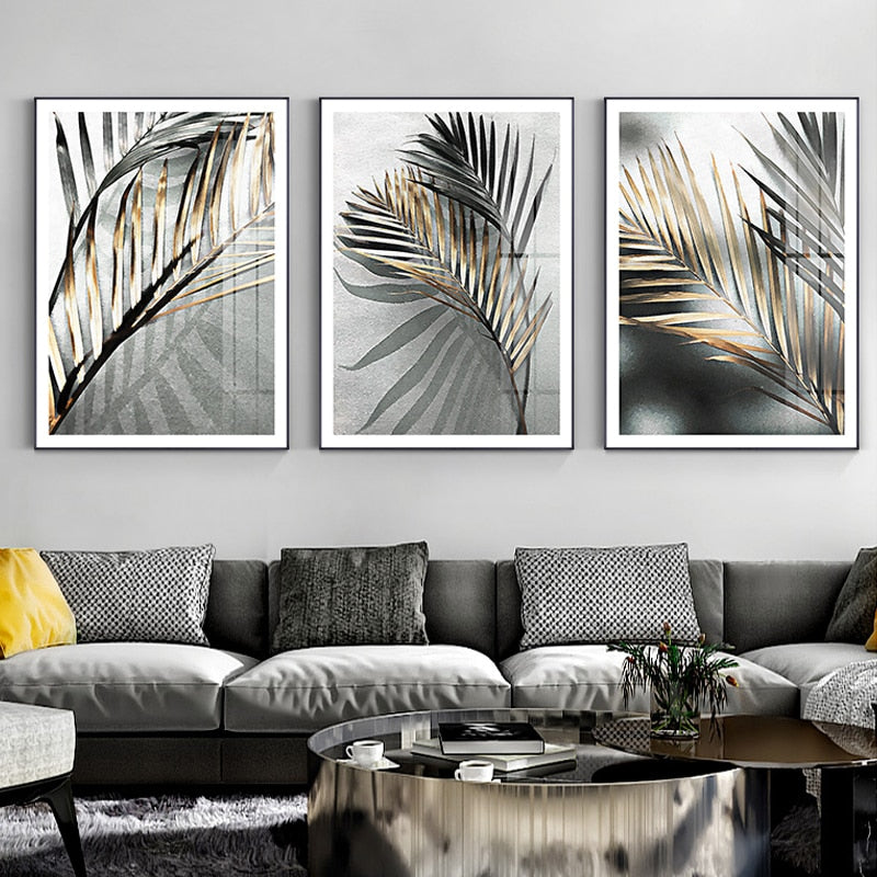Tiefe Palmblätter - Leinwand Wandkunst Malerei