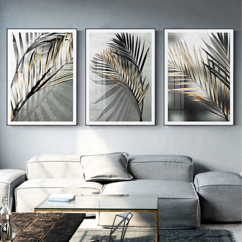 Tiefe Palmblätter - Leinwand Wandkunst Malerei